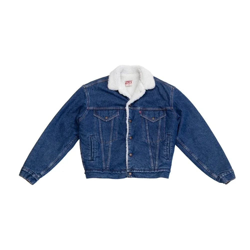 Vntg 90s Levi's Sherpa Lined Denim Jacket XL Fits‎ L USA Men's Trucker Blue Jean